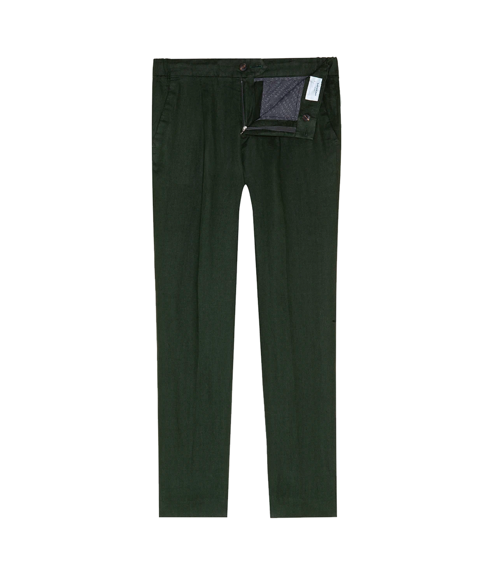 Corossol Linen Pants Emerald Green