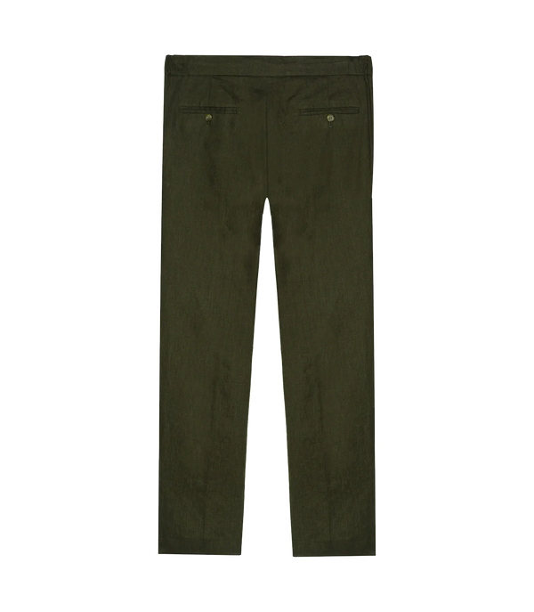 Corossol Linen Pants Forest Green - Barthelemy