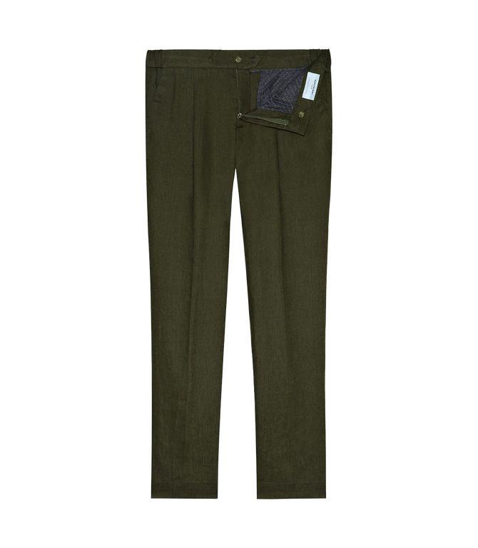 Corossol Linen Pants Forest Green - Barthelemy