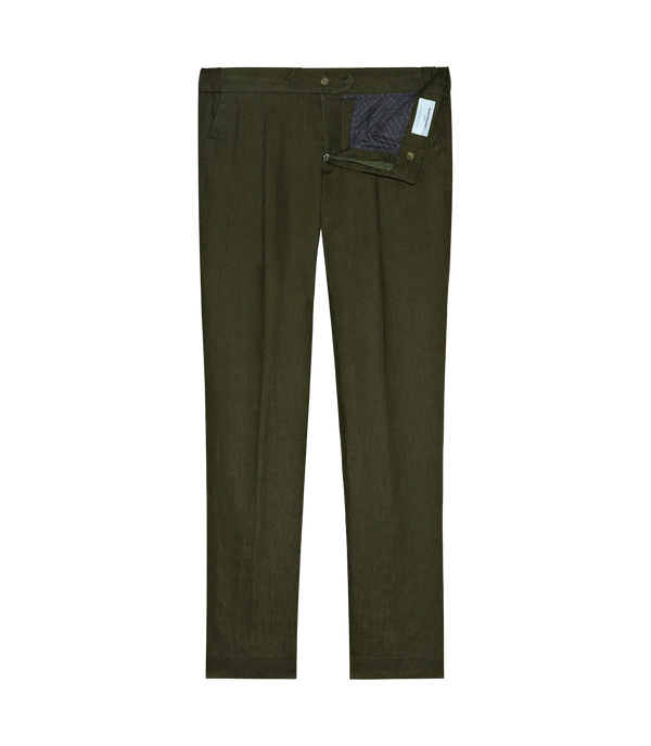 Corossol Linen Pants Forest Green - Barthelemy