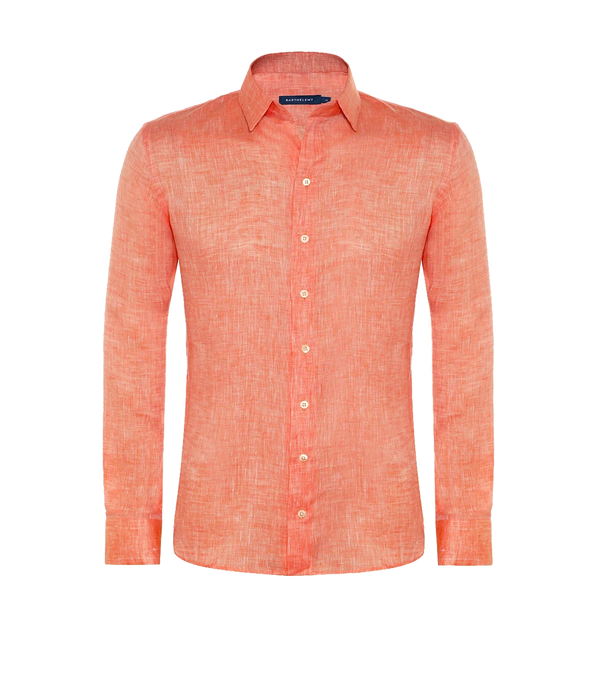 Tailored Linen Shirt Coral - Barthelemy