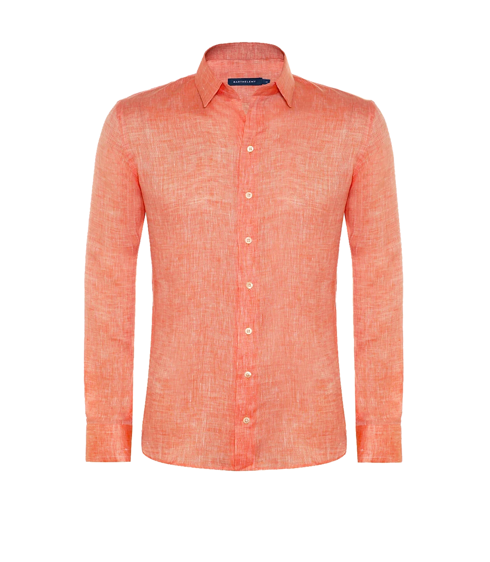 Tailored Linen Shirt Coral - Barthelemy