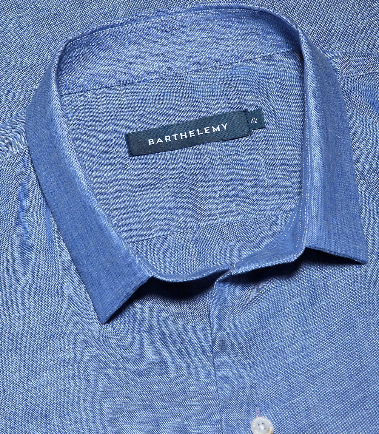 Tailored Linen Shirt Medium Blue - Barthelemy