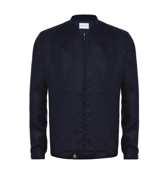 Lurin Linen Jacket Navy - Barthelemy