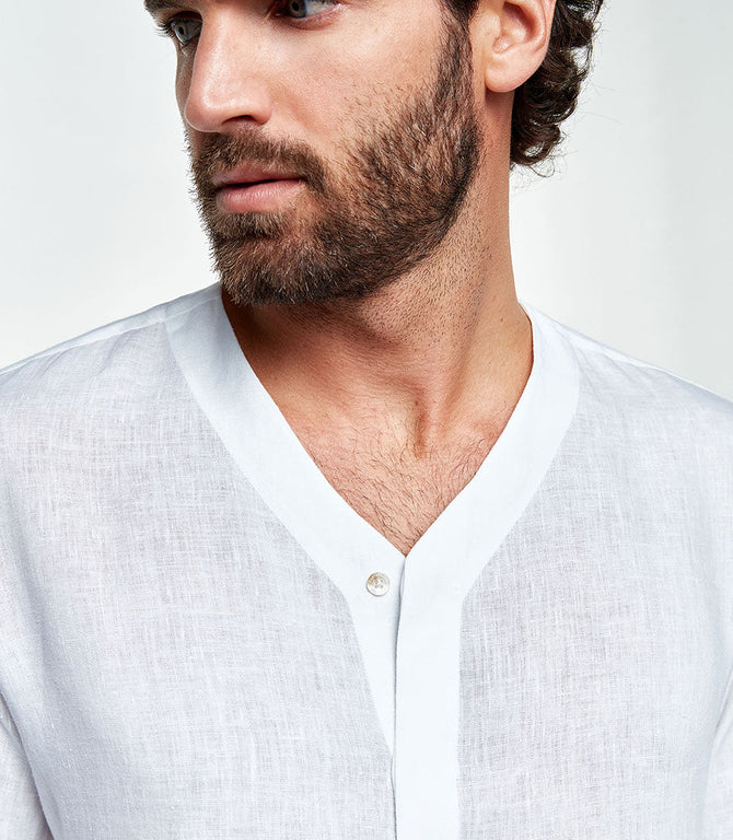 Solstice Linen Shirt White - Barthelemy