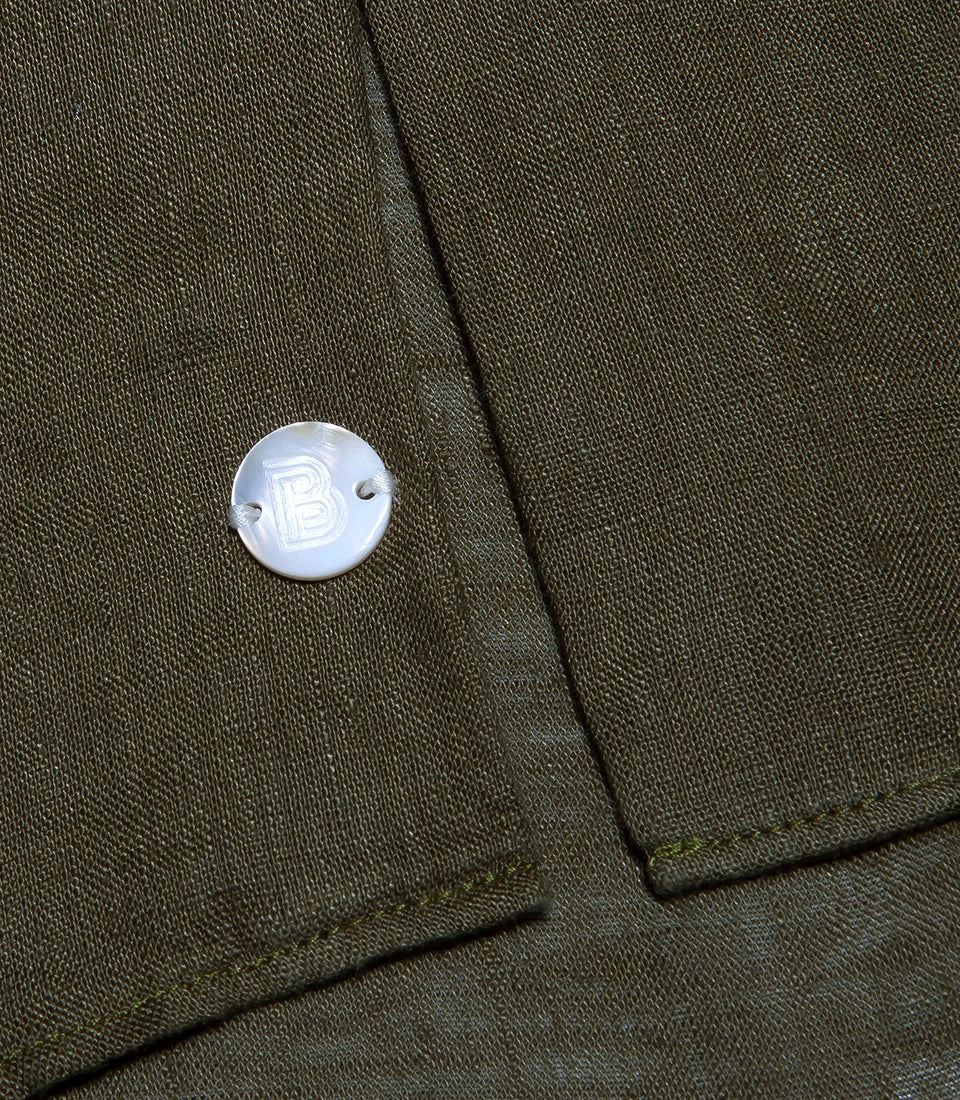 Mirage Linen Shirt Forest Green