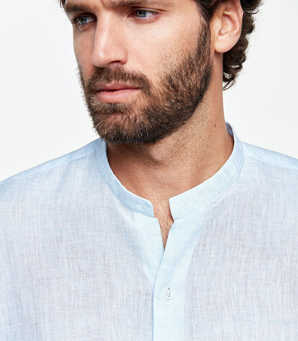 Mirage Linen Shirt Soft Blue - Barthelemy