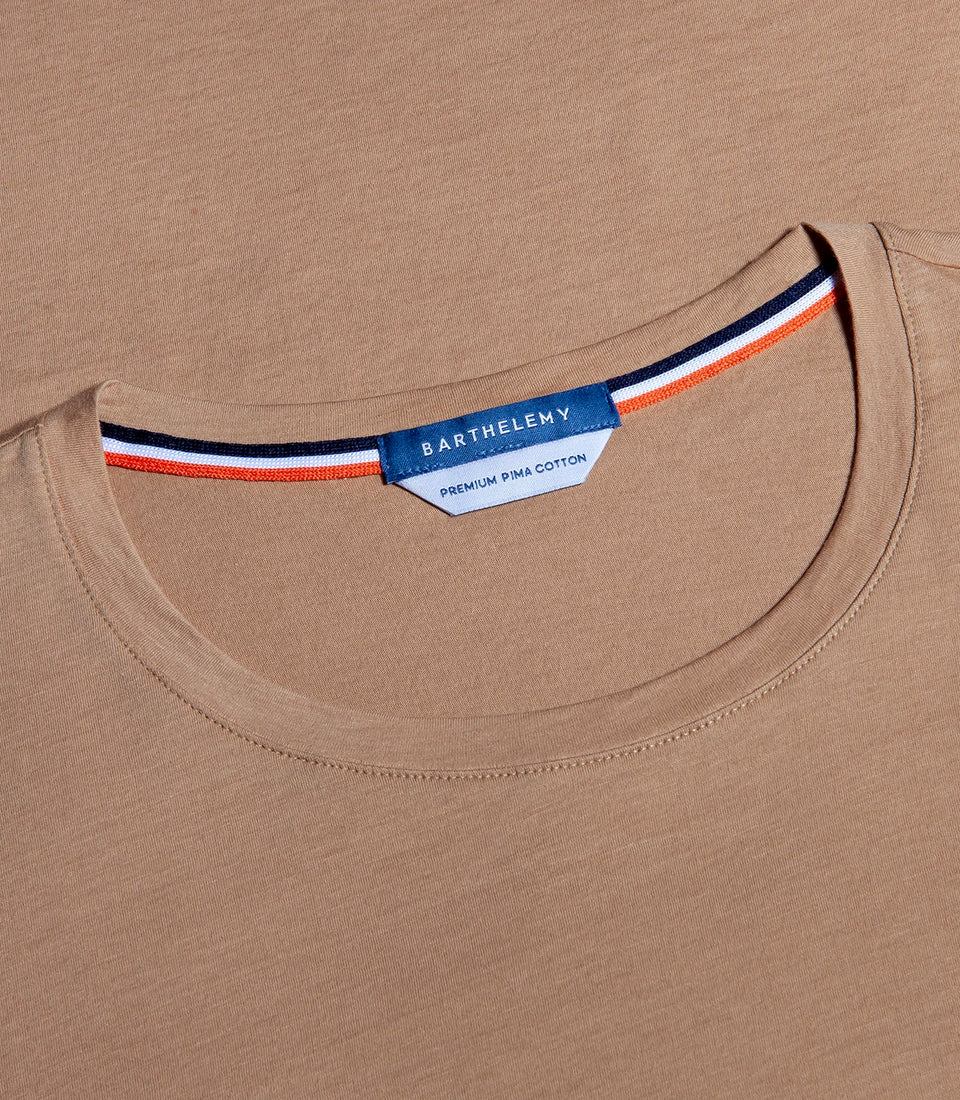Crew Neck T-Shirt Pima Honey Mustard