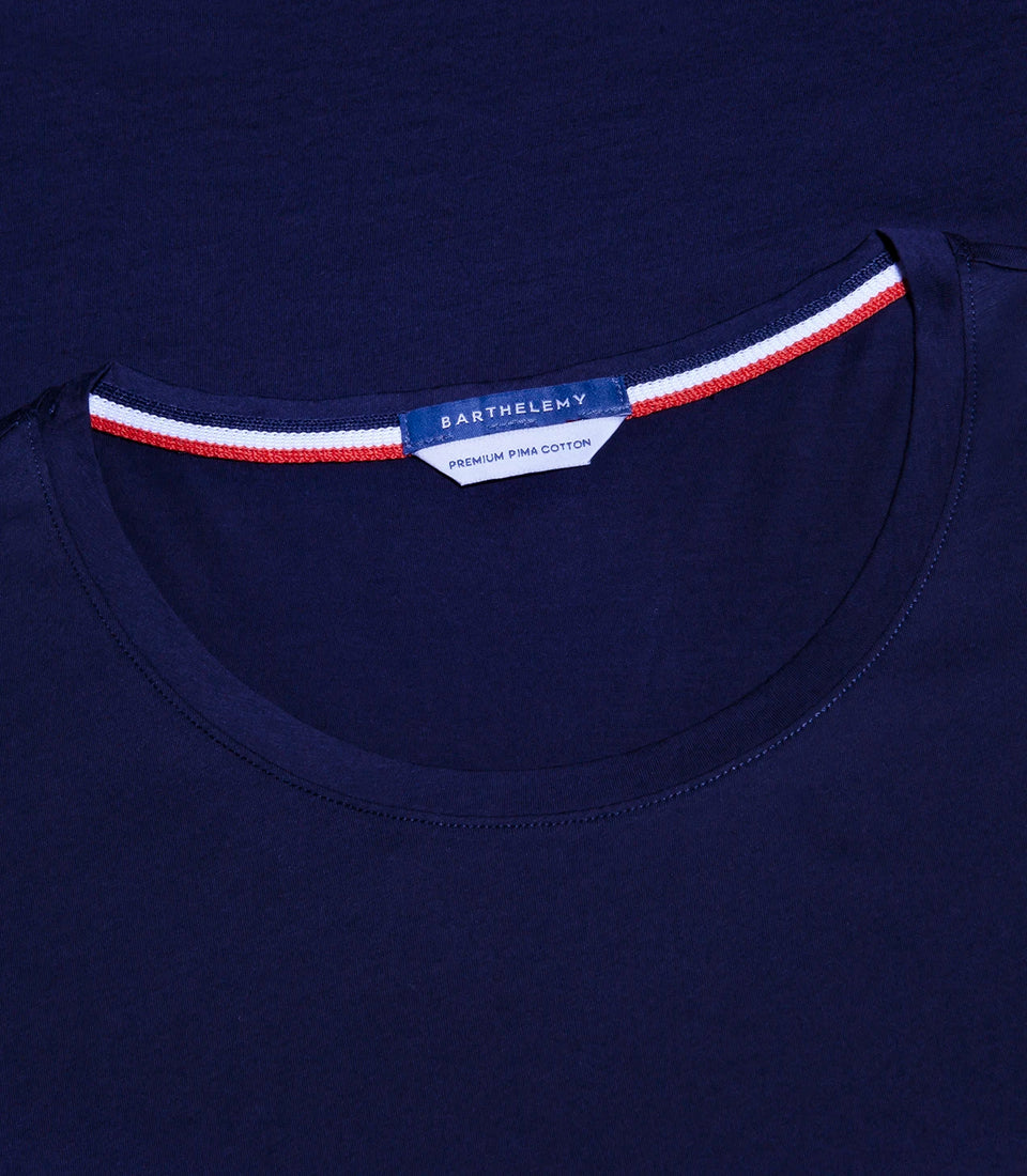 Crew Neck T-Shirt Pima Navy