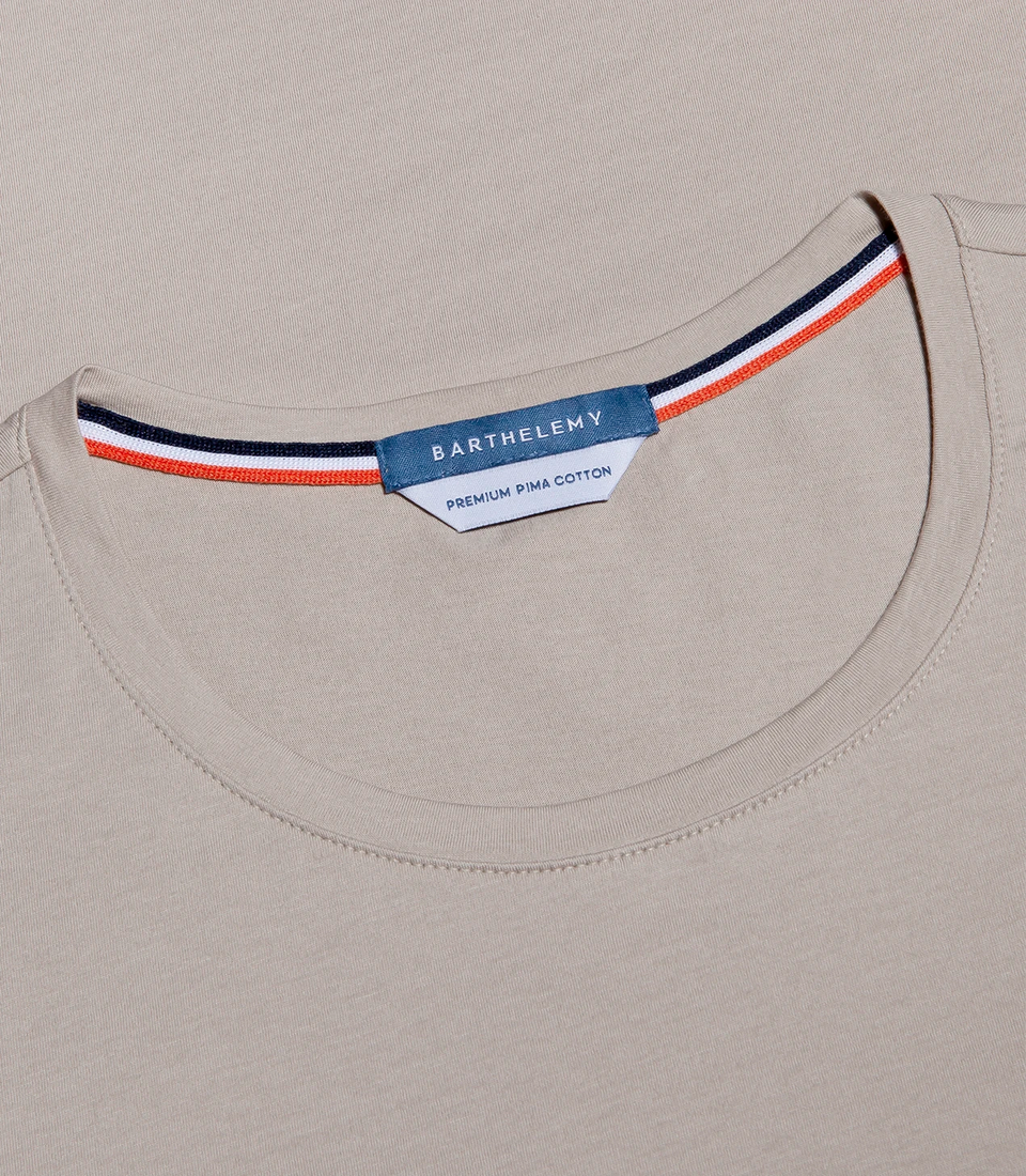 Crew Neck T-Shirt Pima Oatmeal Beige