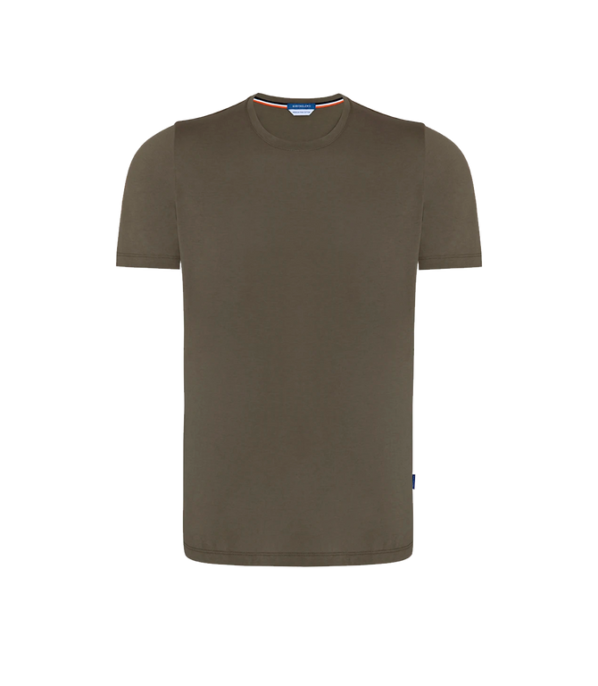 Crew Neck T-Shirt Pima Olive Green