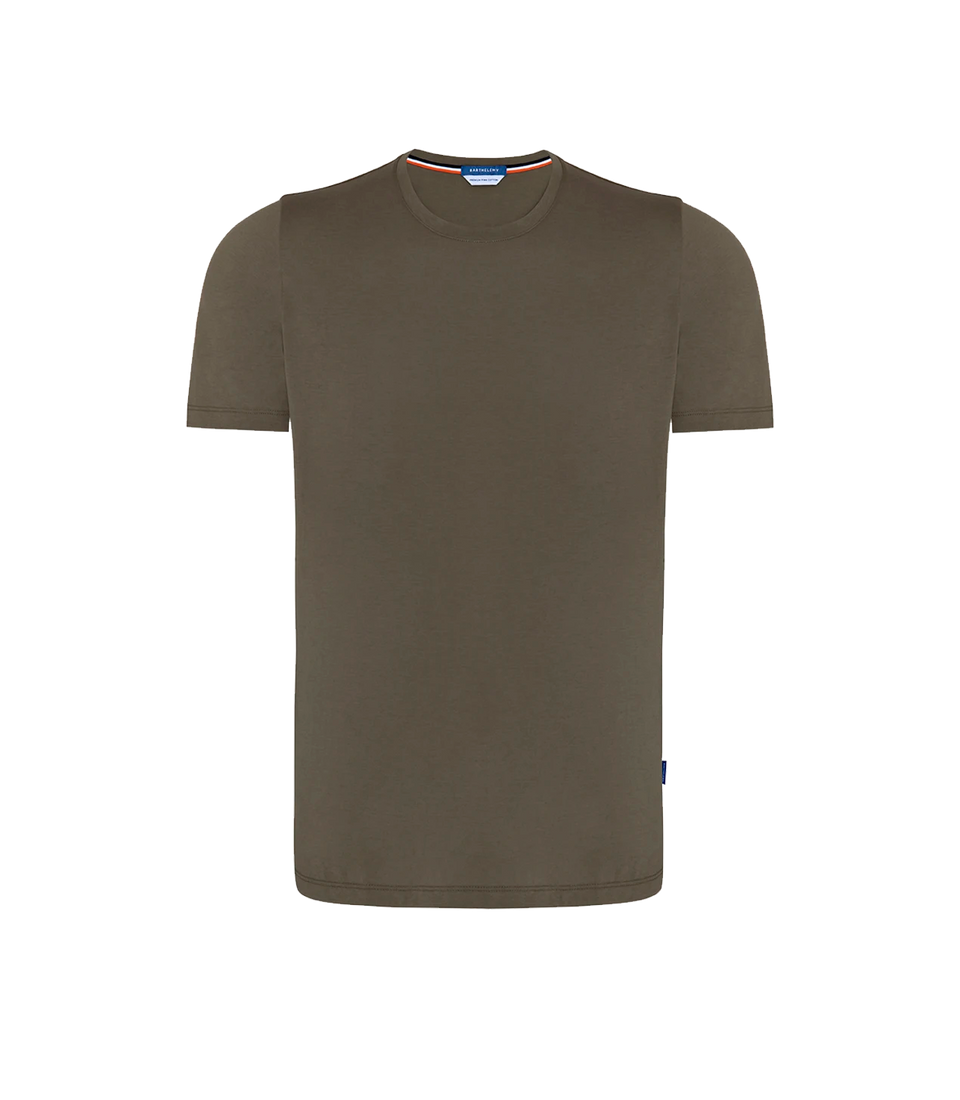 Crew Neck T-Shirt Pima Olive Green
