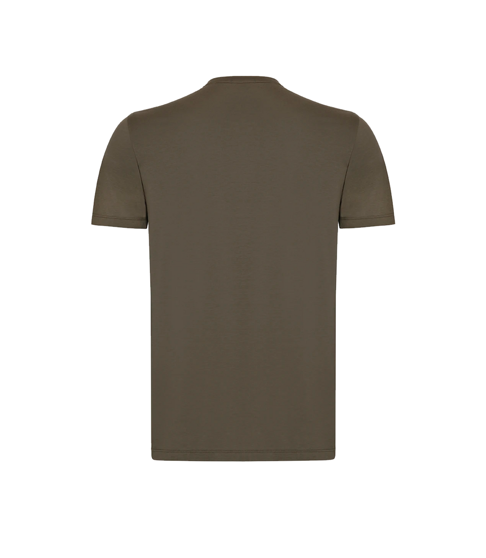 Crew Neck T-Shirt Pima Olive Green