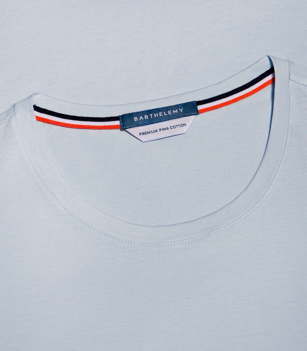 Crew Neck T-Shirt Pima Sky Blue