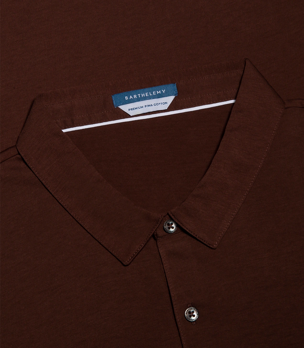 Polo Pima Cotton Chocolate Brown