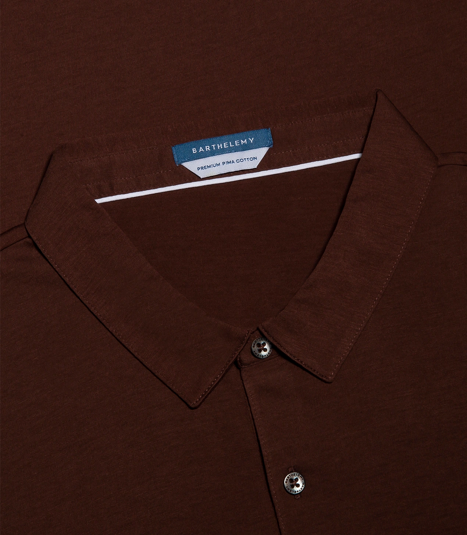 Polo Pima Cotton Chocolate Brown