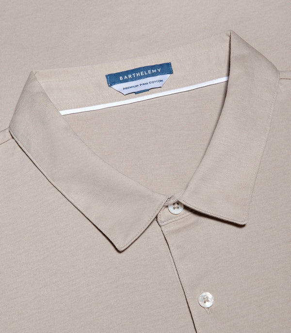 Polo Pima Cotton Oatmeal Beige