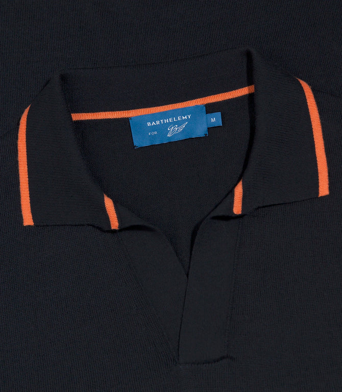 Rivage Knit Polo GB Black Orange