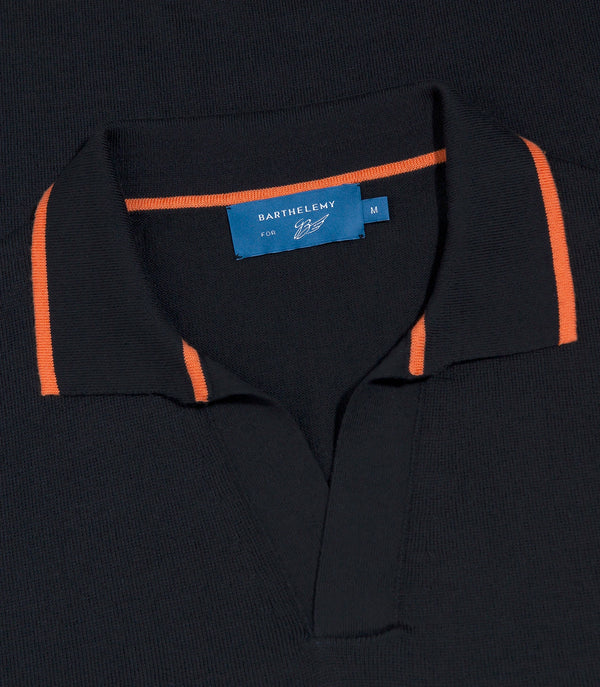 Rivage Knit Polo GB Black Orange
