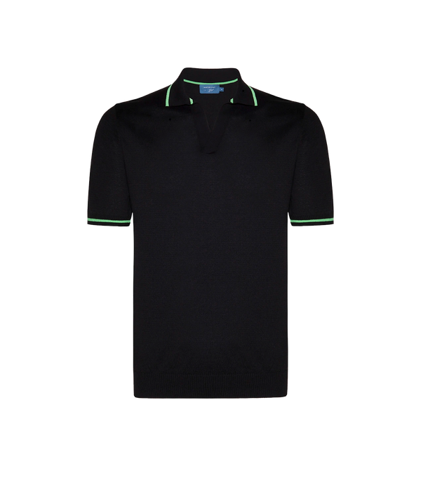 Rivage Knit Polo GB Black Green