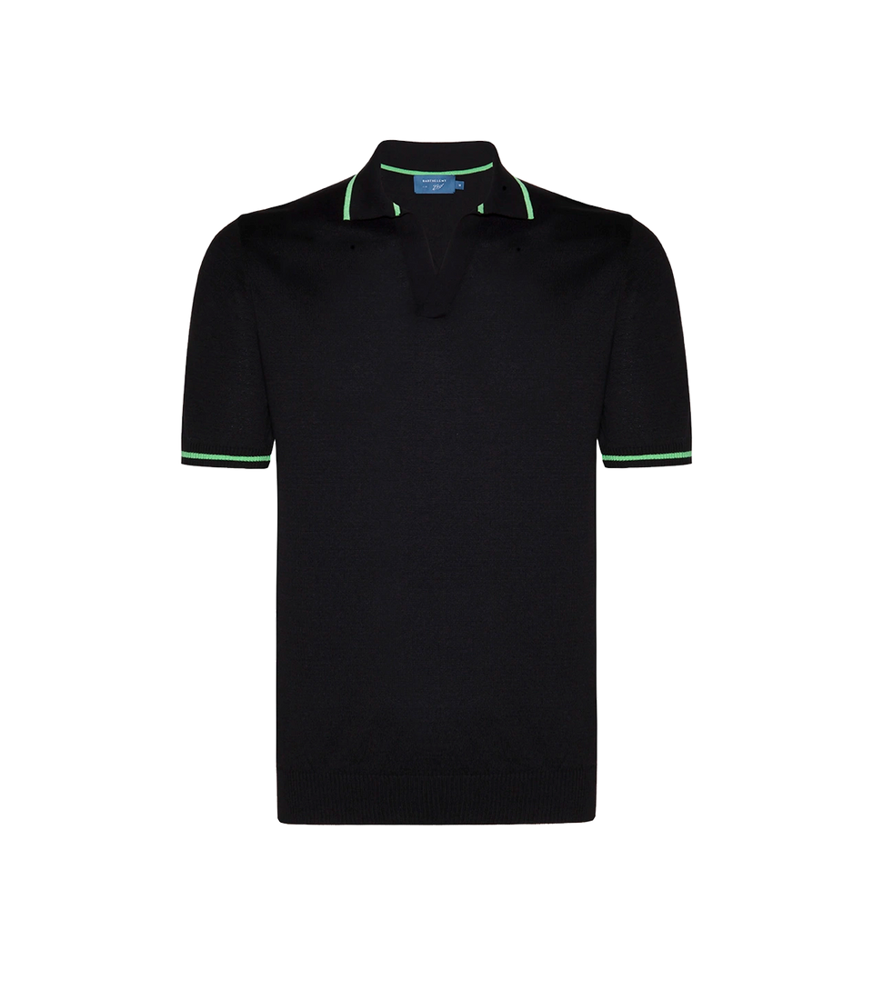 Rivage Knit Polo GB Black Green