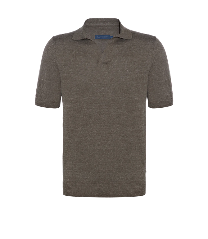 Rivage Knit Polo Mocha - Barthelemy