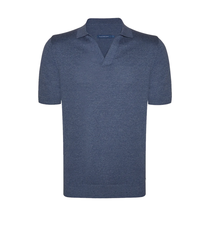 Rivage Knit Polo Soft Blue - Barthelemy