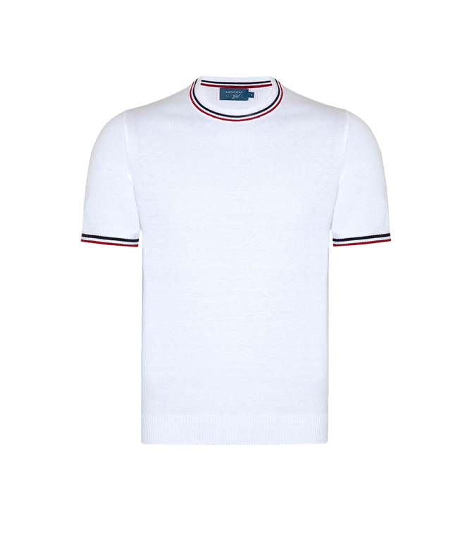 Rivage T-Shirt GB Macadamia Navy Red