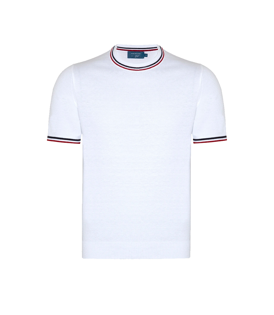 Rivage T-Shirt GB Macadamia Navy Red