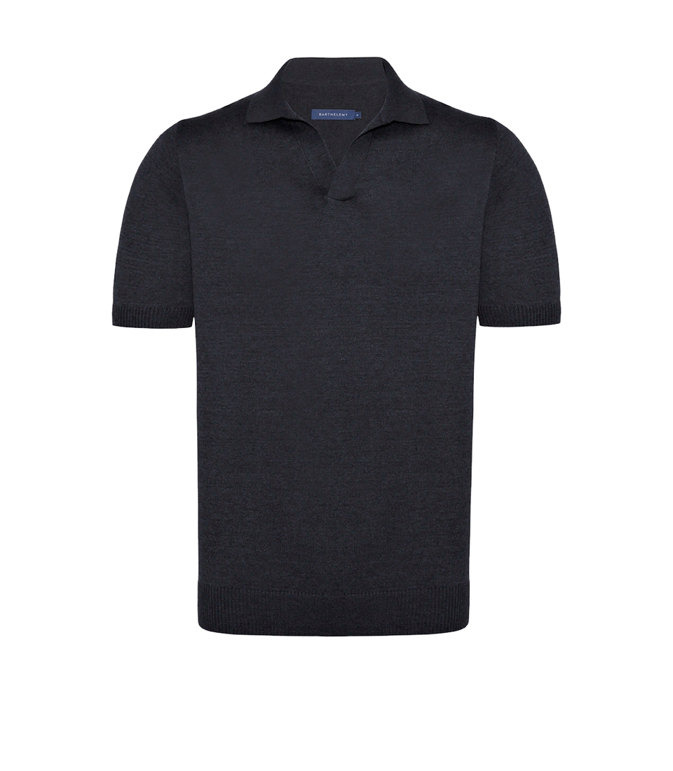 Rivage Knit Polo Titanium Grey