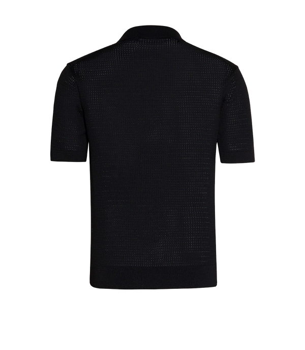Rivage Knit Polo Waffle Black