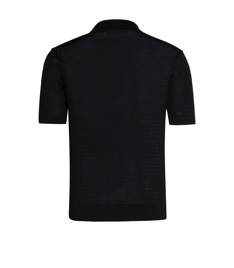 Rivage Knit Polo Waffle Black