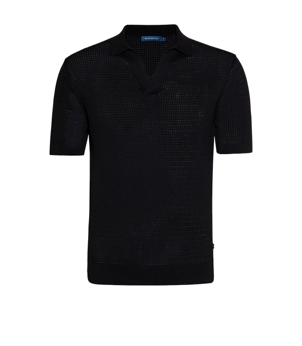 Rivage Knit Polo Waffle Black