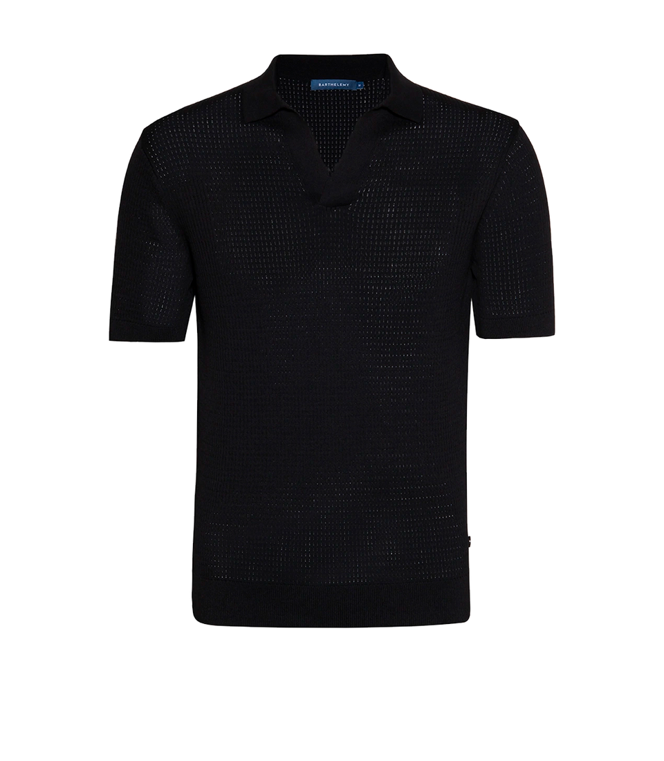 Rivage Knit Polo Waffle Black