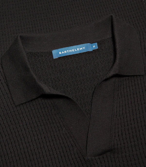 Rivage Knit Polo Waffle Black