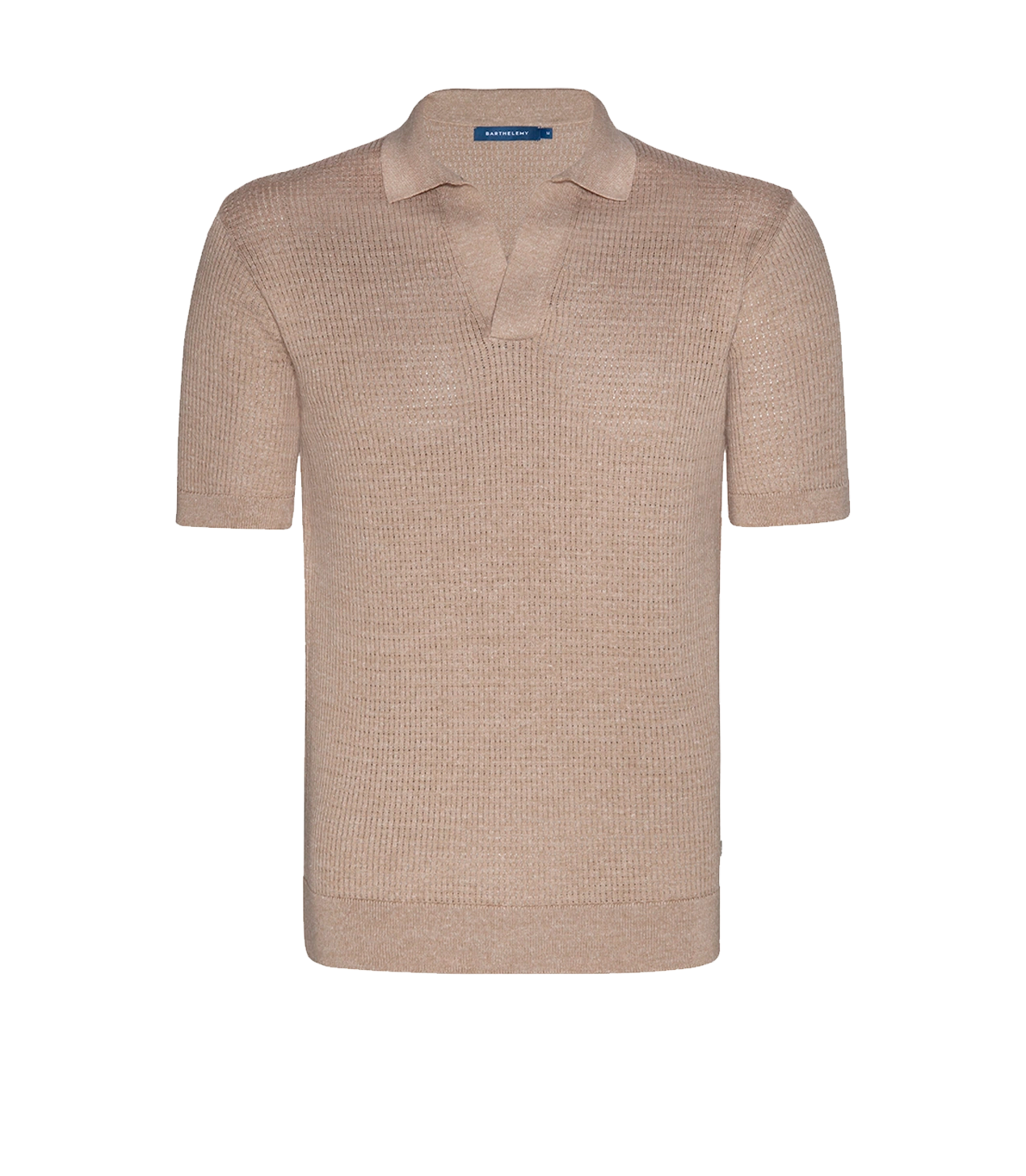 Rivage Knit Polo Waffle Camel