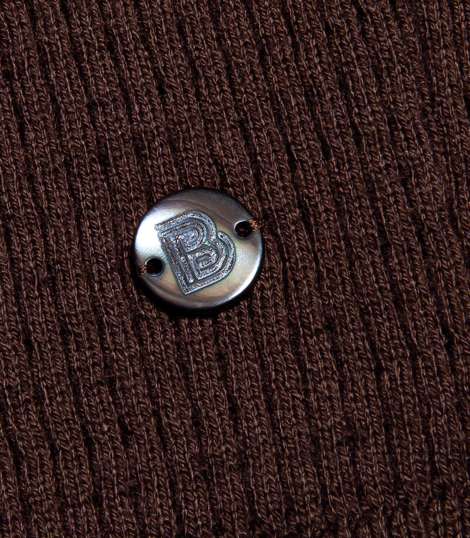 Rivage Knit Polo Waffle Chocolate Brown