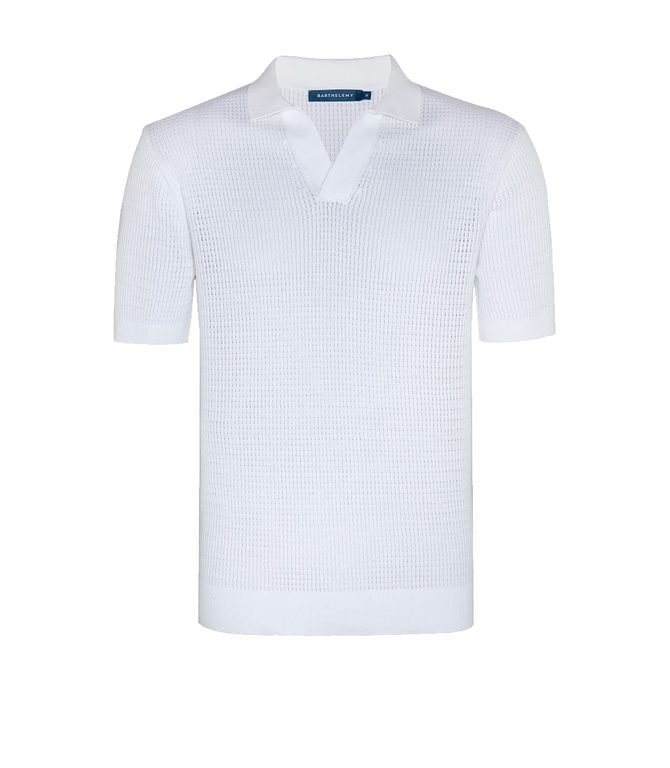 Rivage Knit Polo Waffle Macadamia
