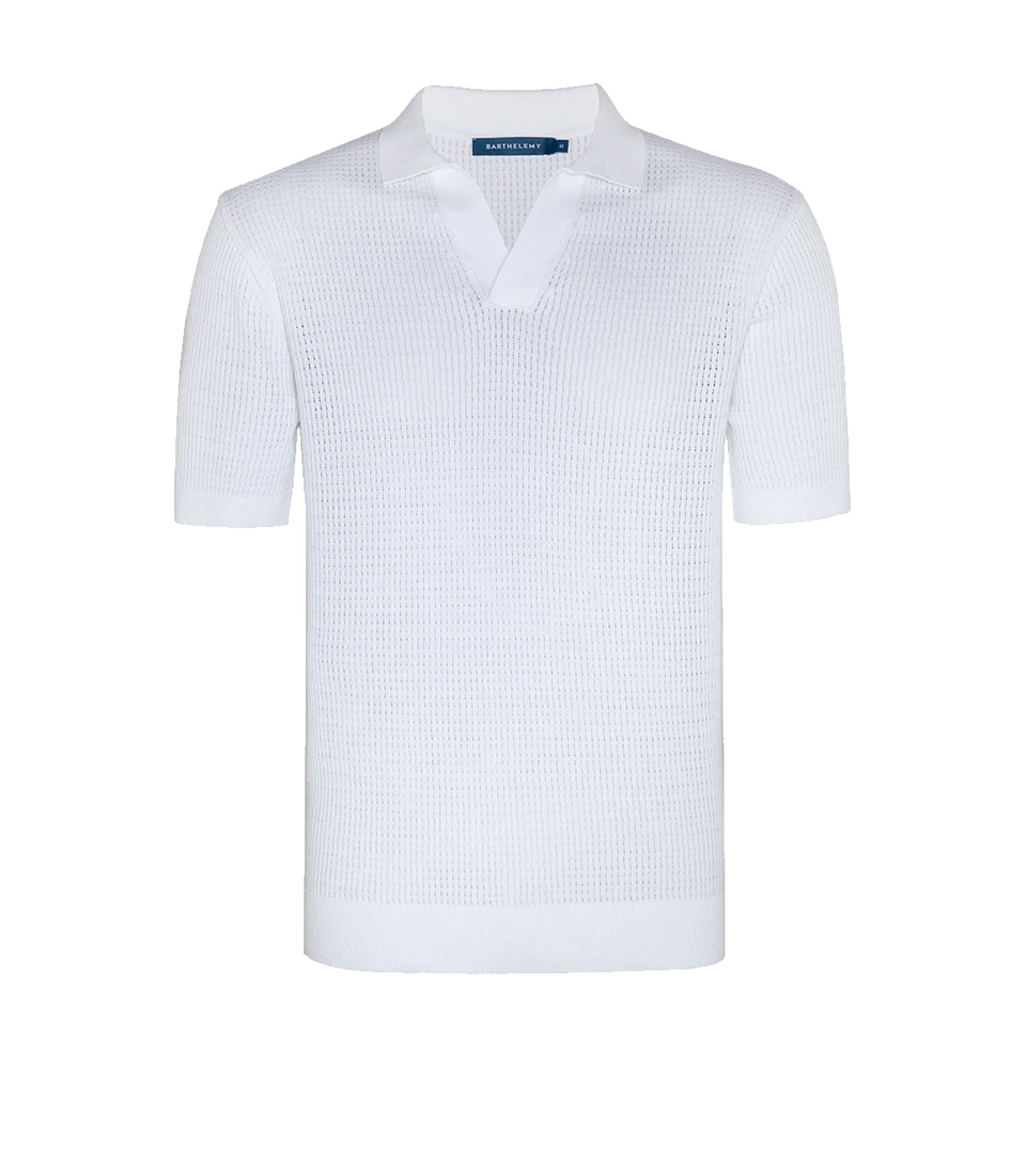 Rivage Knit Polo Waffle Macadamia