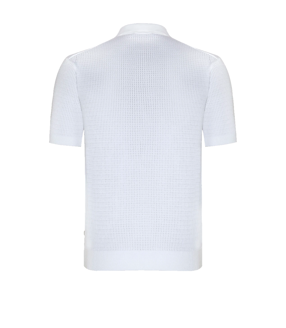 Rivage Knit Polo Waffle Macadamia