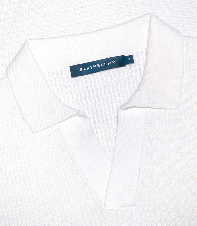 Rivage Knit Polo Waffle Macadamia