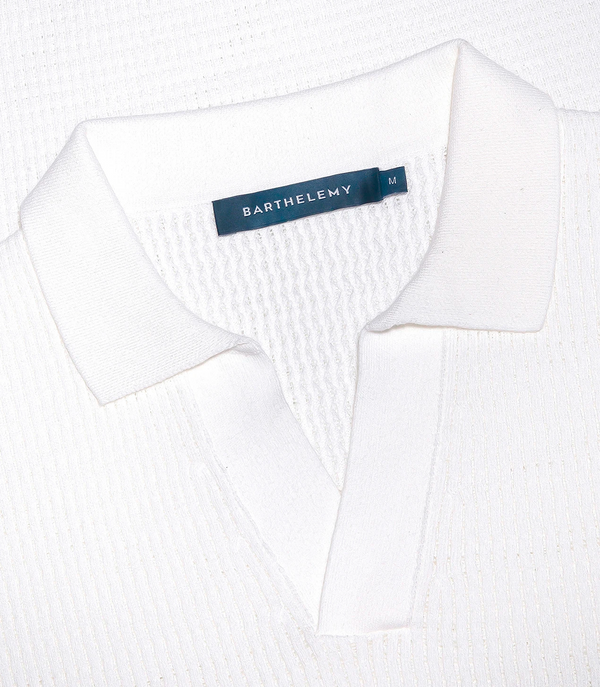 Rivage Knit Polo Waffle Macadamia