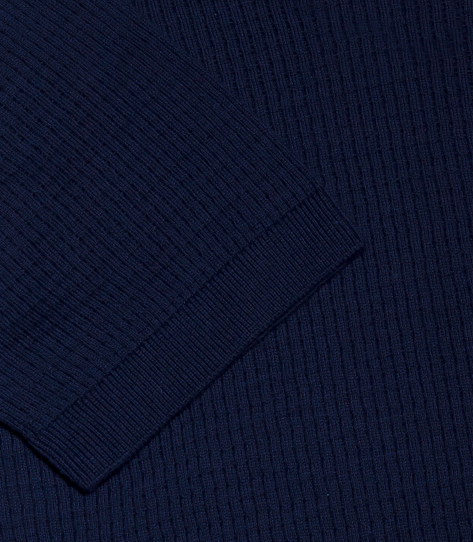 Rivage Knit Polo Waffle Dark Blue
