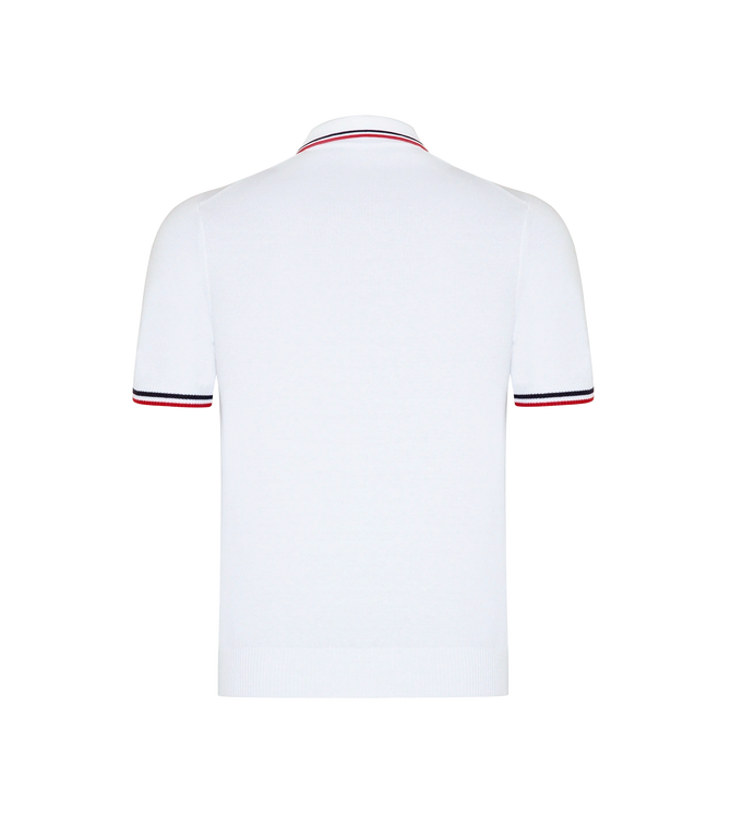 Rivage Knit Polo GB Macadamia Navy Red