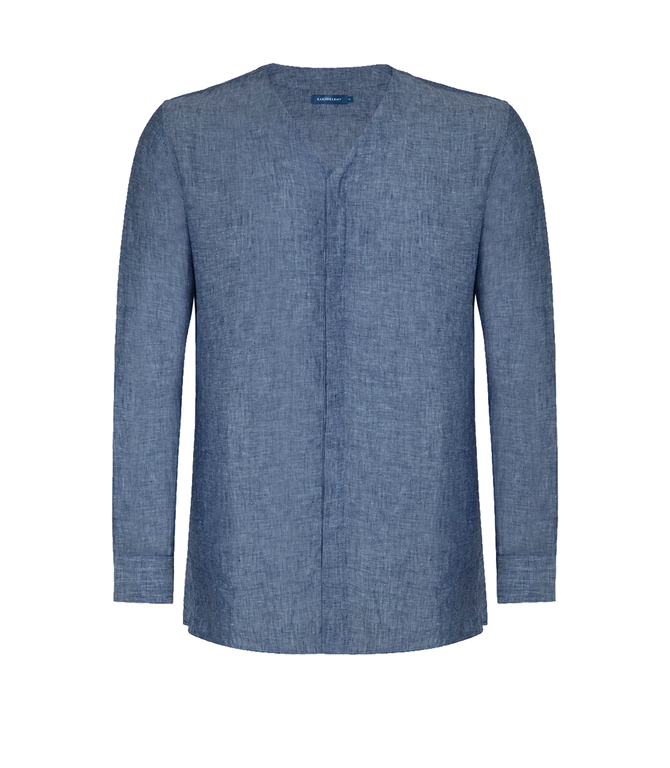 Solstice Linen Shirt Indigo Blue