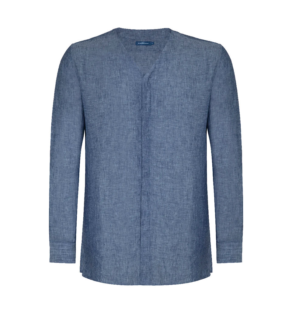 Solstice Linen Shirt Indigo Blue