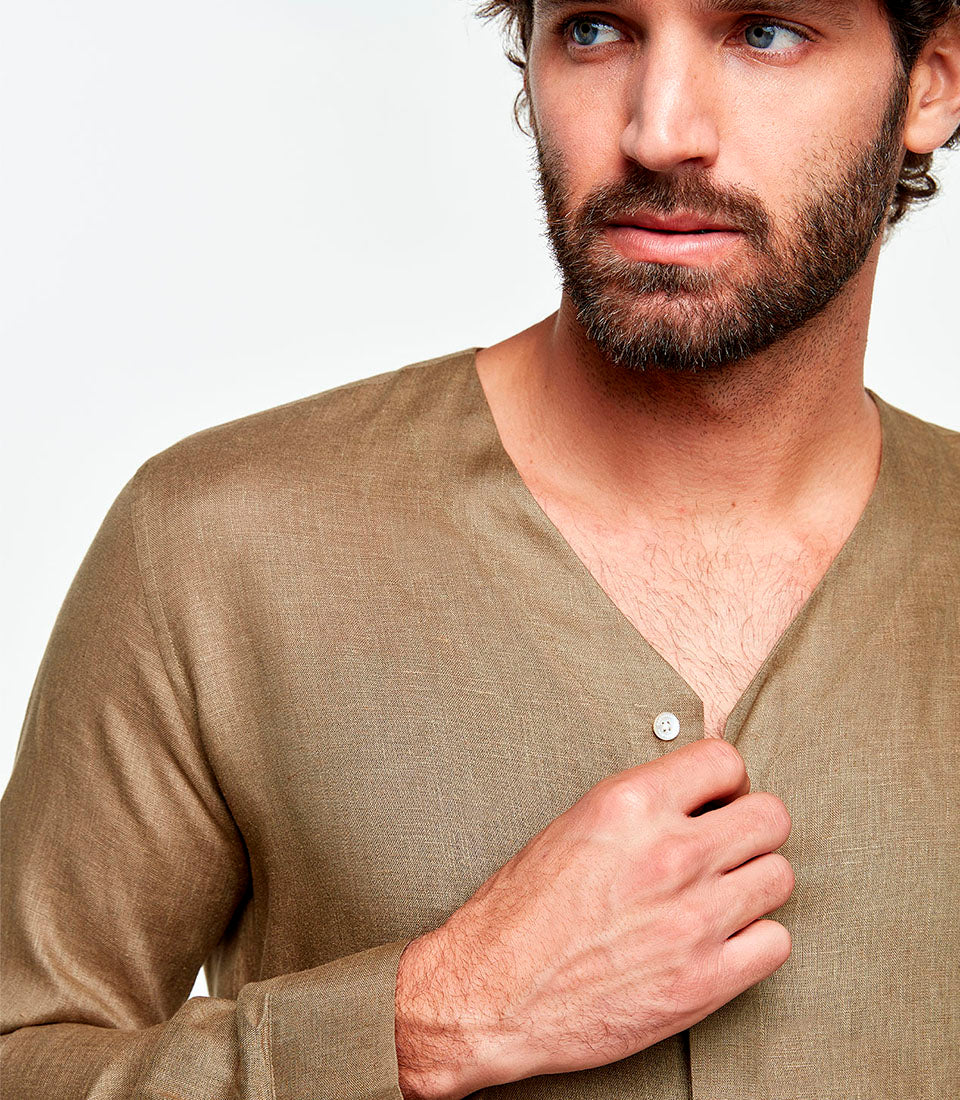 Solstice Linen Shirt Tropical Green - Barthelemy