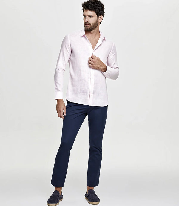 Tailored Linen Shirt Candy Pink - Barthelemy