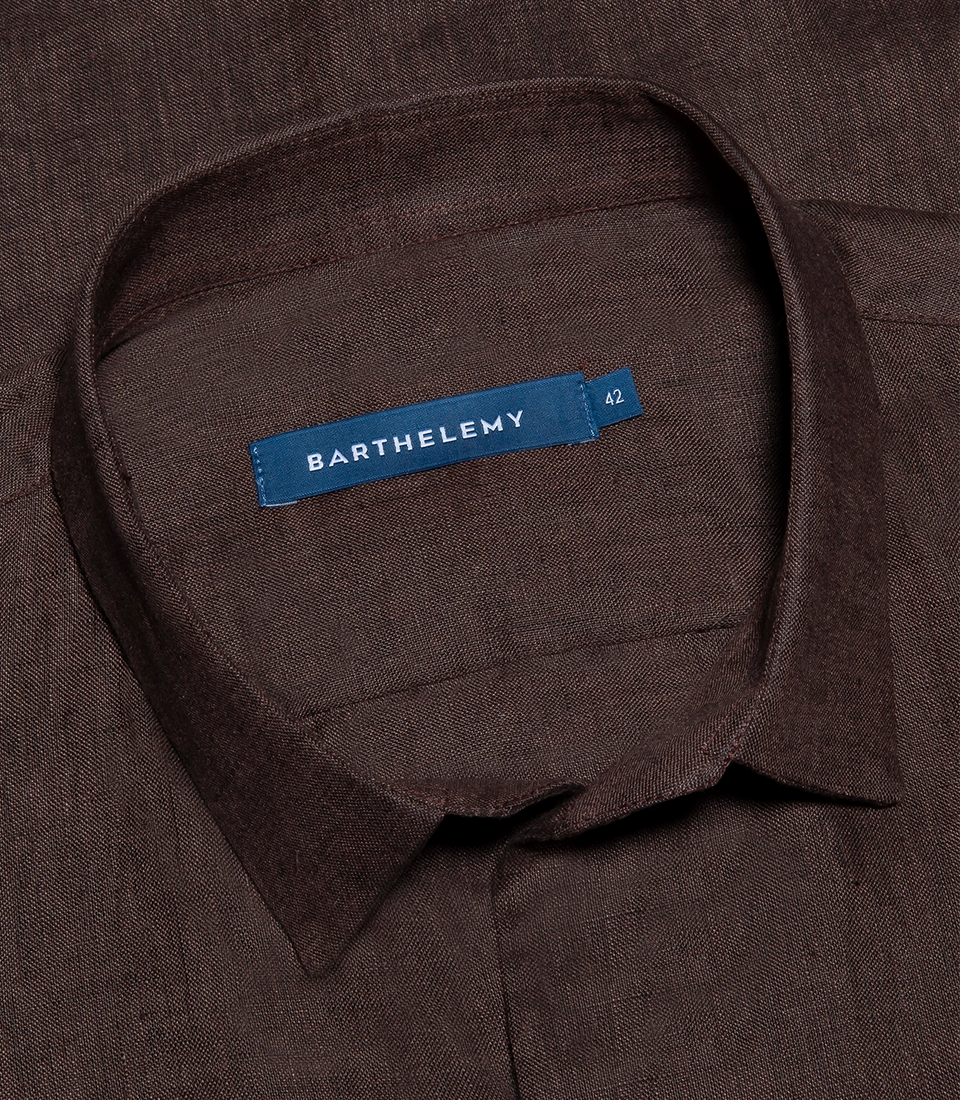 Tailored Linen Shirt Coffee