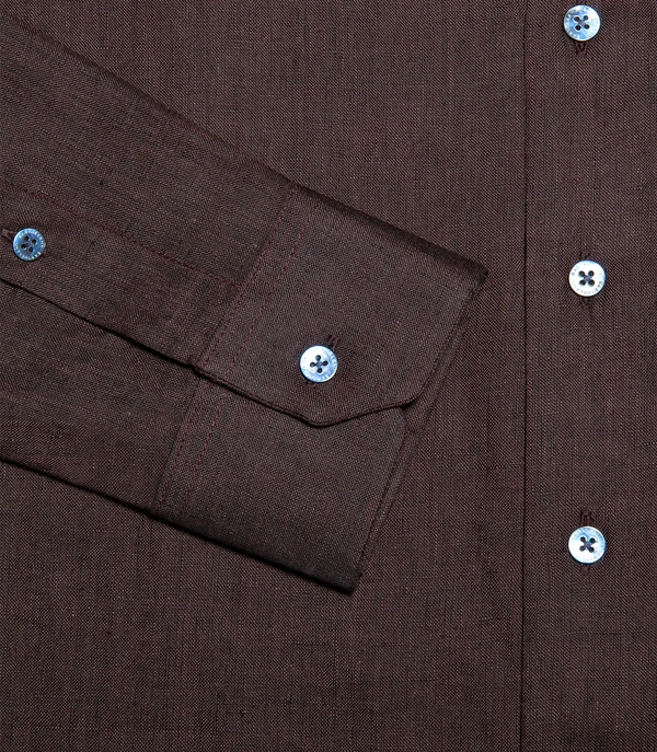 Tailored Linen Shirt Coffee